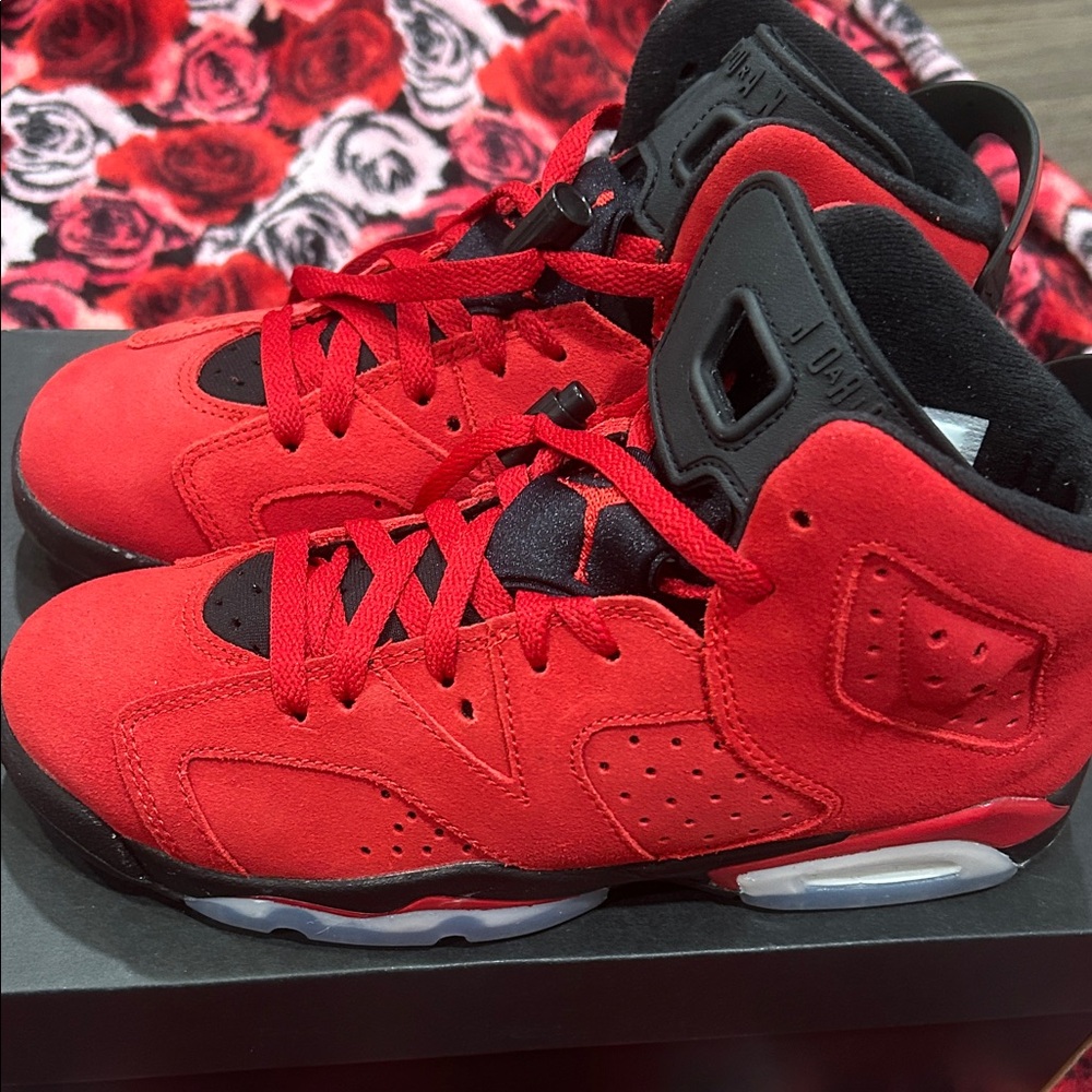 Jordan Red and Black Kids Sneakers